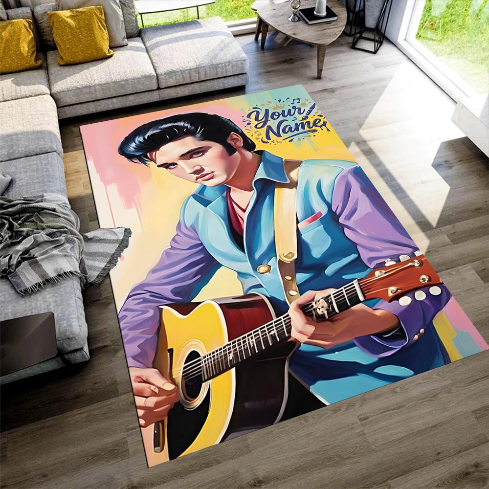 Elvis Presley Customize Your Name Floor Rug Office Rug Perfect for Decorate Room Outdoor Living Rooms Dining Room Antislip Carpet Office Home Decor