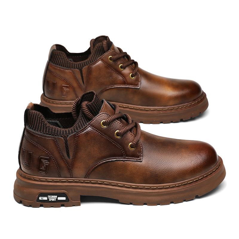 

Популярные носки рот кожа повседневные ретро ботинки Martin бархатные низкие средние помощь маленькие кожаные туфли деловые повседневные большие мужские туфли 38