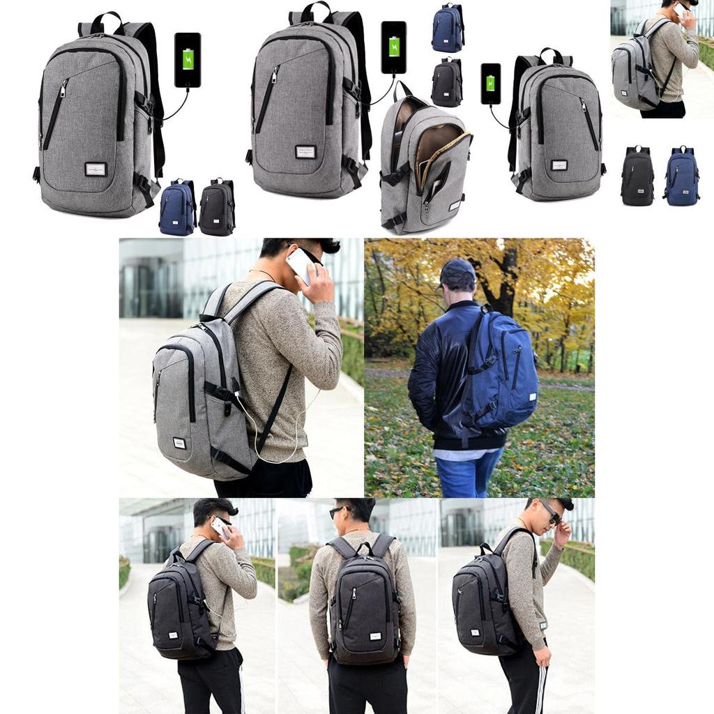 Versatile Unisex Usb Charging Backpack For Laptop Notebook Outdoor Travel And School