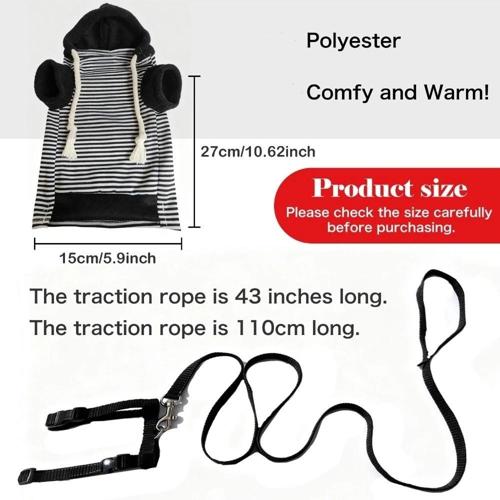 Fashionable Elastic Ferret Hoodie Cozy Thick Fleece Ferret Pullover Stylish Drawstring Soft Hamster Coat Pet Supplies