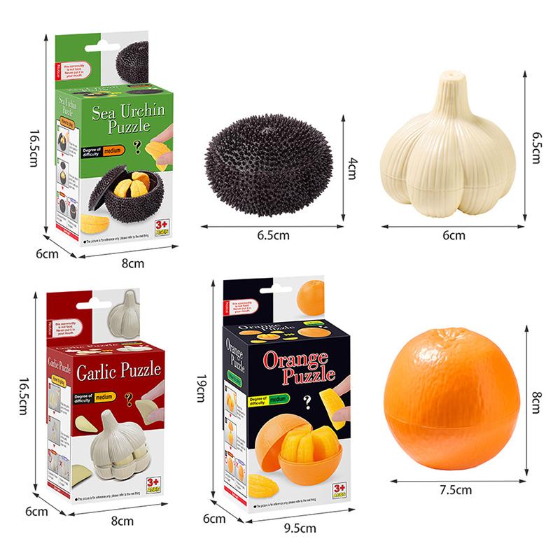 Neues 3D-Puzzle Seeigel Orange Knoblauch Montage Spielzeug Logisches Denken Praktische Gehirnleistung Puzzle Montage Kinder Puzzle Spielzeug