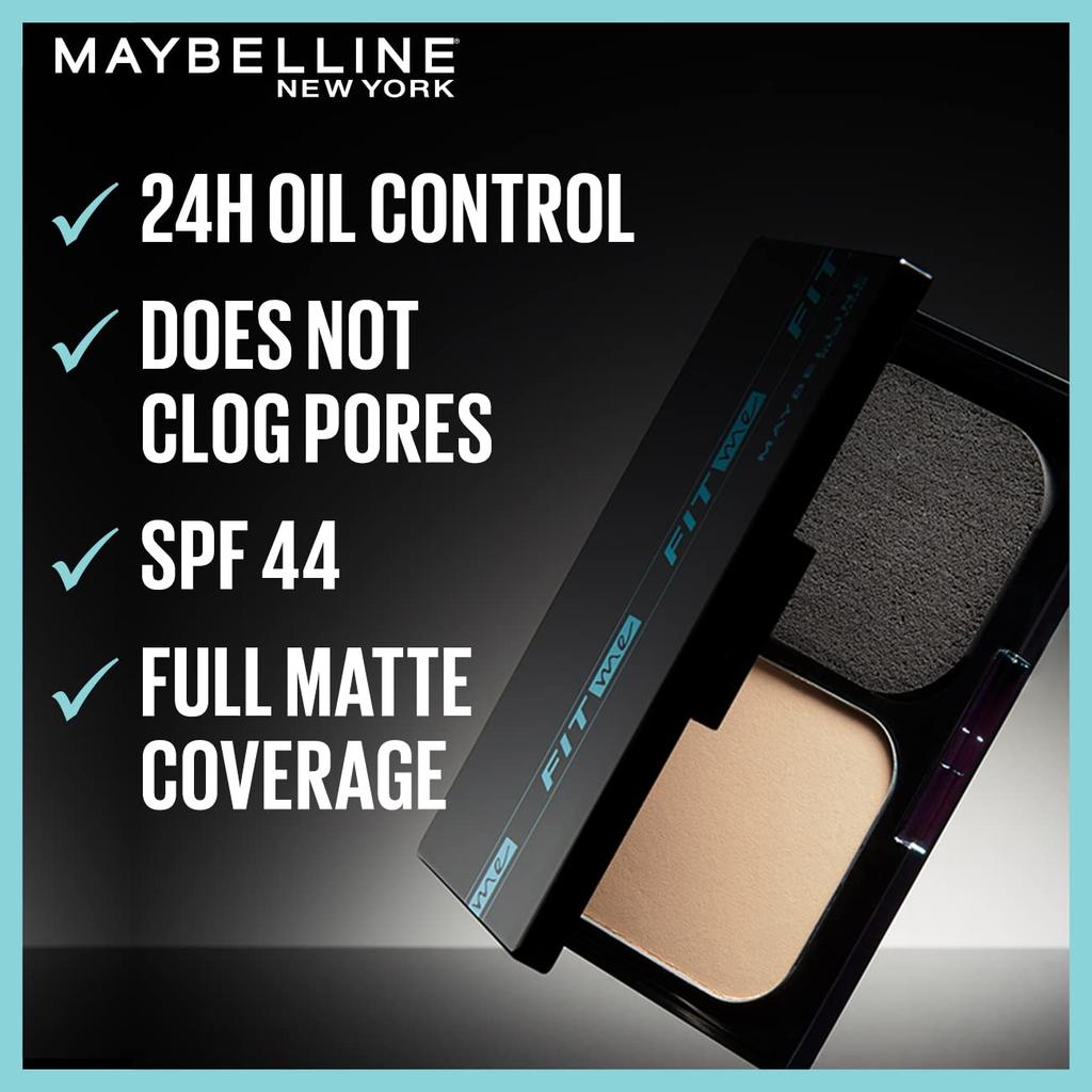 Maybelline New York Fit Me Powder Foundation 9g Shade 235 Full Matte Coverage SPF44 24Hr Oil Control Lightweight Shine Free Longlasting Makeup