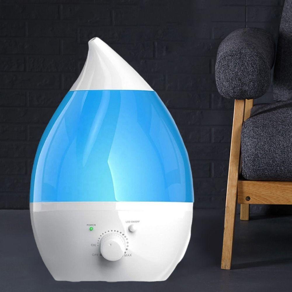 Quiet Water Droplet Shape Air Humidifier Large Fog Volume LED Aroma Diffuser  Bedroom Ornament