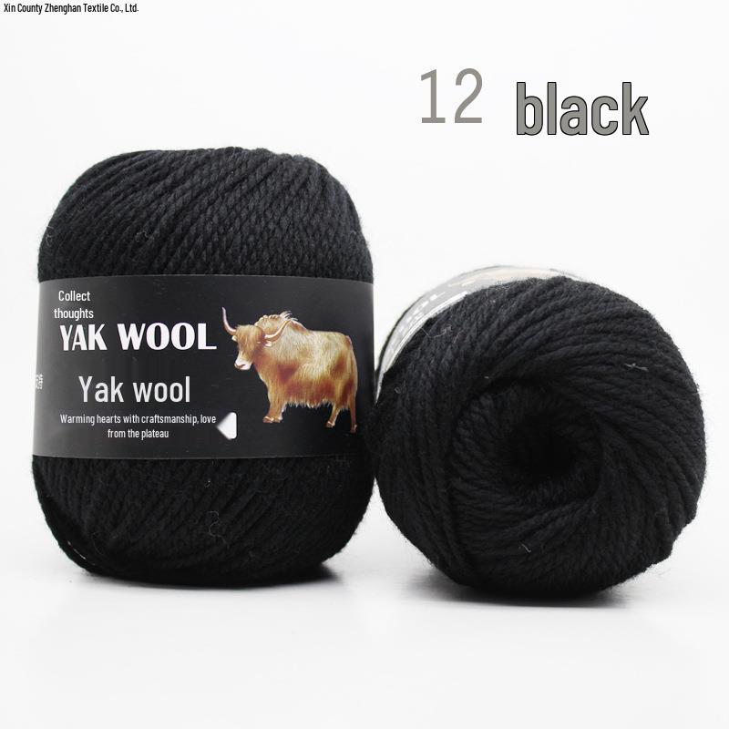 Yak Wool 3-Ply Hand-Knitted Medium-Thick Yarn for Sweaters, Coats, Scarves, and Hats (DIY).