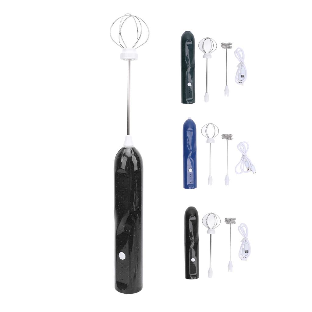 Rechargeable Milk Frother Handheld Milk Frother Wand With 2 Whisk Attachments Electric Whisk Drink M