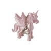 Bag Charm Keychain Pendant Heart-Shaped Metal Lobster Clasp Smooth Open Close 3D Printed Pink Pearlescent Unicorn