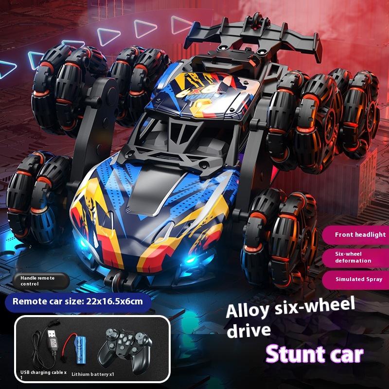 

Hot Selling Six Wheel Swing Arm Stunt Car 360 ° Swing Arm Six Wheel Spray Deformation Car Remote Control Drift Climbing Car