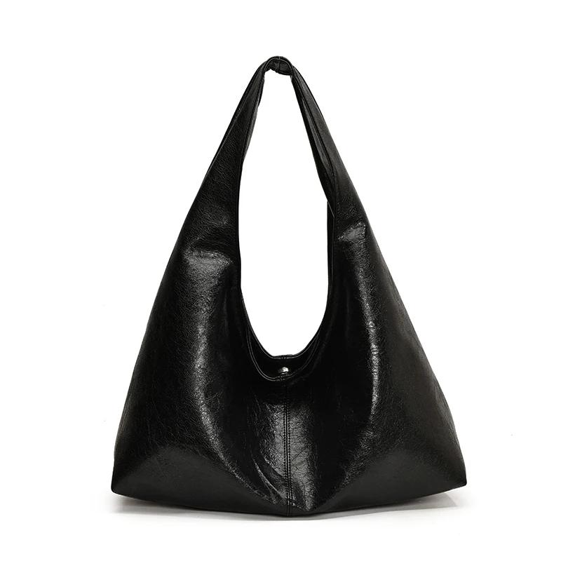 Design Large PU Leather Hobo Underarm Bags Lady Winter Shoulder Bag for Women 2026 New Trend Y2K Handbags and Purses