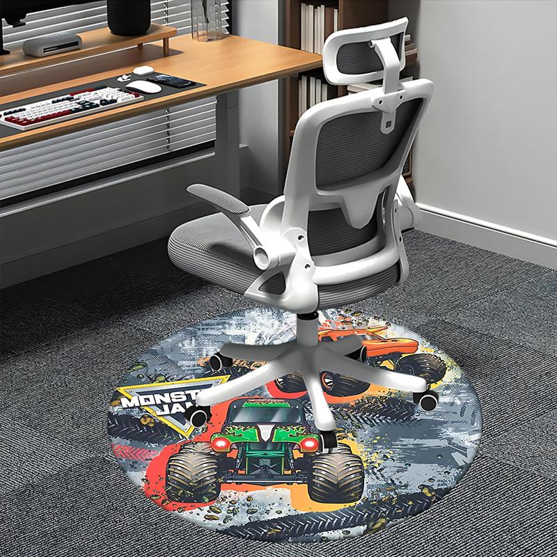 

Monster Jam,Monster Truck Chair mat Round Rug Office carpet, Non slip, Suitable for Living Rooms, Bedrooms Decor.1205437a 80cm by 80cm