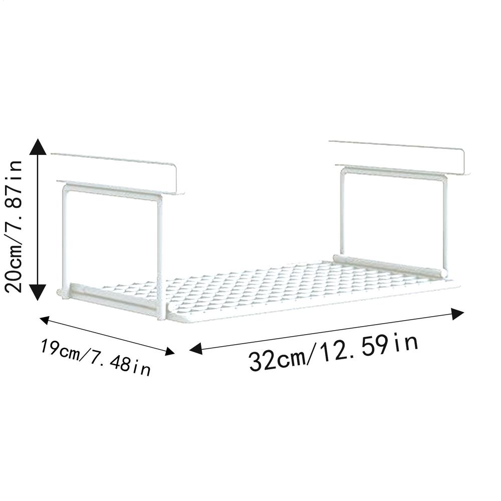 Extendable Under Cabinet Organizer Shelf Steel Under Desk Storage Rack Multipurpose Kitchen Household Hanging Storage Racks