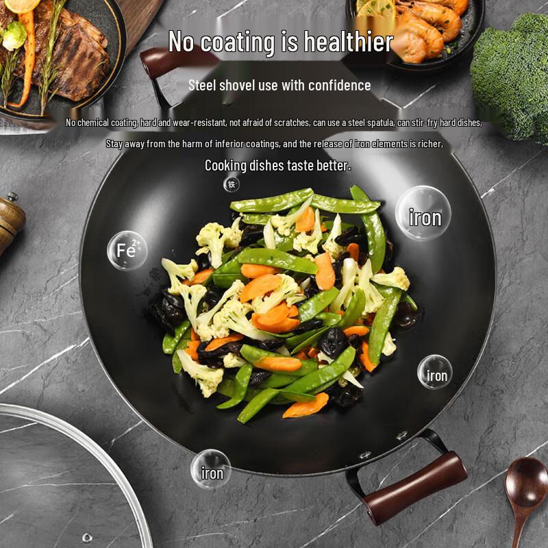 Kangbach 40cm Lightweight Cast Iron Wok