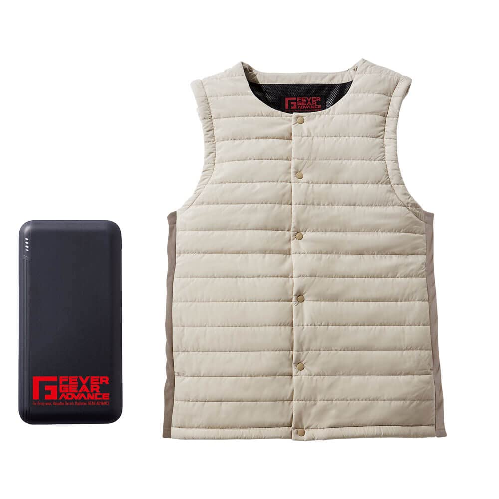 

Jichodo FEVER GEAR FGA20010 Electric Heated Inner Vest with Size Beige Built-in Heater, L,
