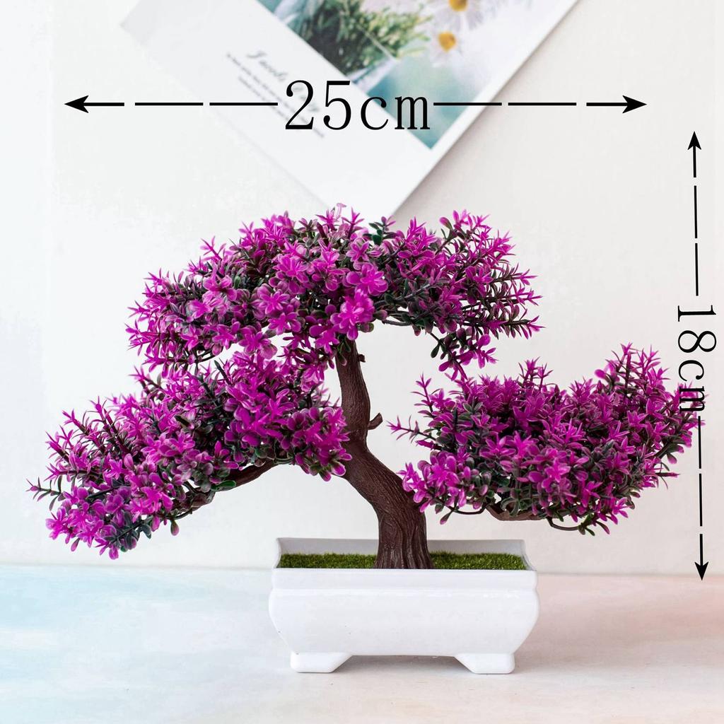 Good-Artificial Plants Bonsai Small Tree Pot Fake Plant Flowers Potted Faux Bonsai For Home Room Table Hotel Garden Decor