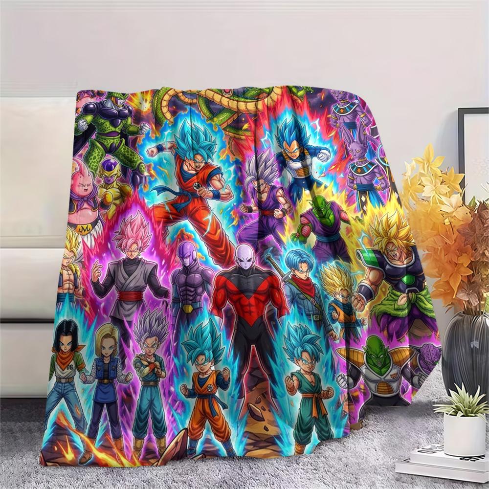Dragon Ball Goku Print Flannel Blanket, Ultra Soft High Quality All Seasons Warm Throw, Home Decor Cozy Blanket, Perfect Christmas Gift