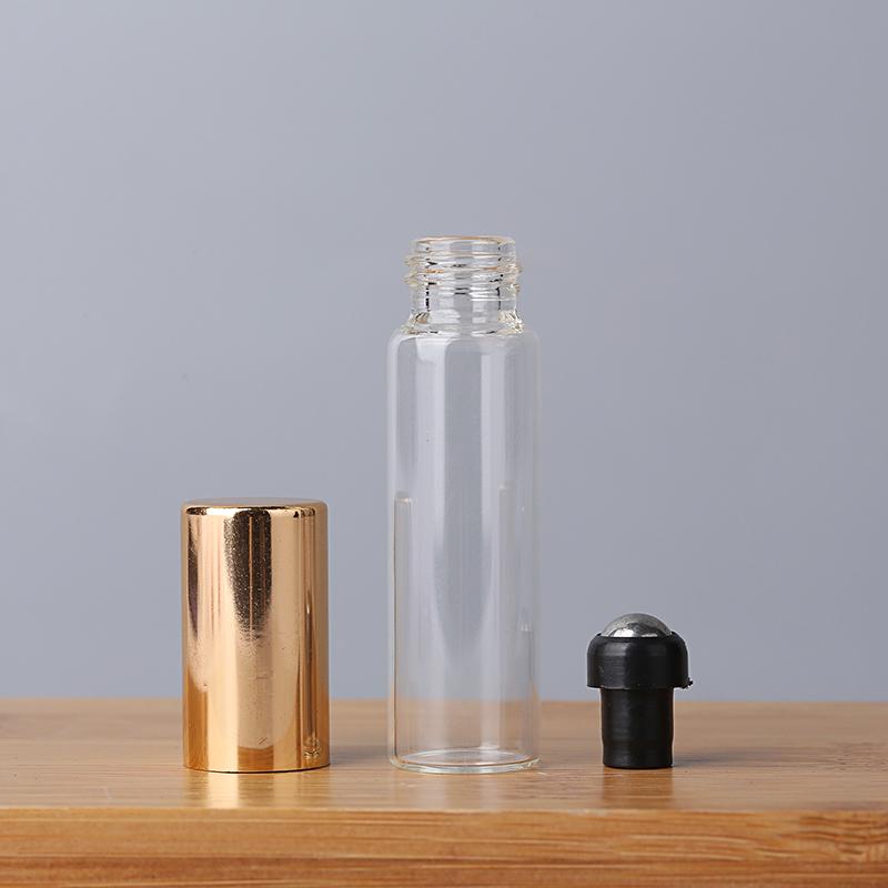20pcs 1ml 2ml 3ml 5ml 10ml Clear Glass Roll On Bottles Doterra Containers Sample Test Essential Oil Vials with Roller Ball