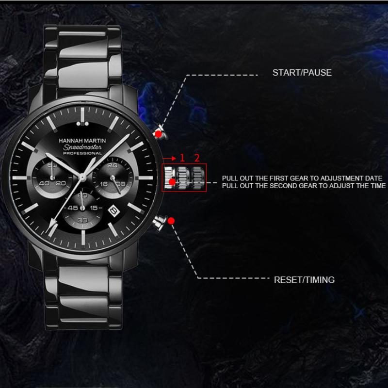 Six-Hand Multi-Function Business Men's Waterproof Calendar Watch Elegant Men's Wristwatch