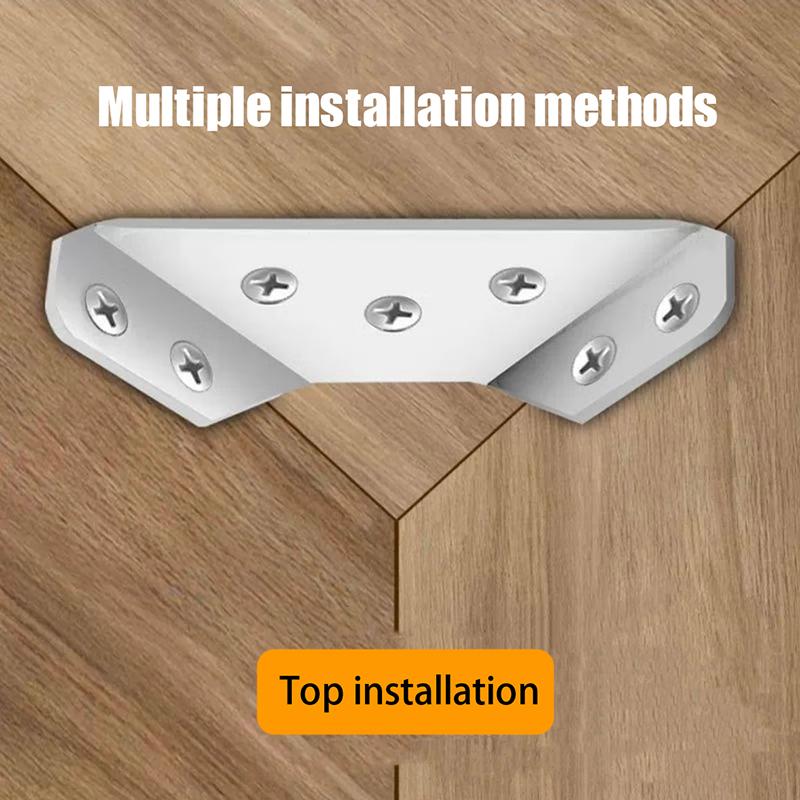10Pcs Universal Furniture Corner Connector Stainless Steel Angle Corner Brackets For Cabinet Drawer