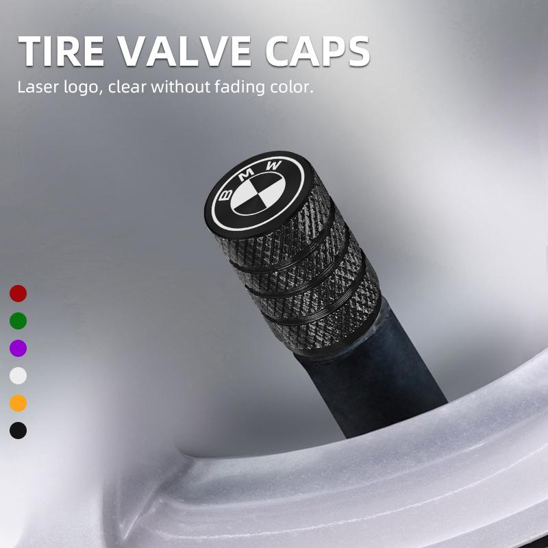 4Pcs Car Tire Valve Stems Cap Knurling Style Tire Valve Cap Aluminum Tire Wheel Stem Air Valve Cap for BMW M E90 E91 E92 X3 X5