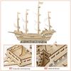 SAFIGLE Sailing Ship Wood Puzzle A DIY 3D Puzzle for Building Model Ships and Sailing Models for Kit Children.