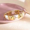 Wide-Faced Gold And Silver Interspersed Rhombus Bracelet, Light Luxury And High-End Sense Exaggerated Fashion Temperament Jewelry Women