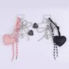 Leather Heart Bow Keychain Delicate Beaded Keyring Car Key Holder Bag Pendant Decoration For Girls Gift