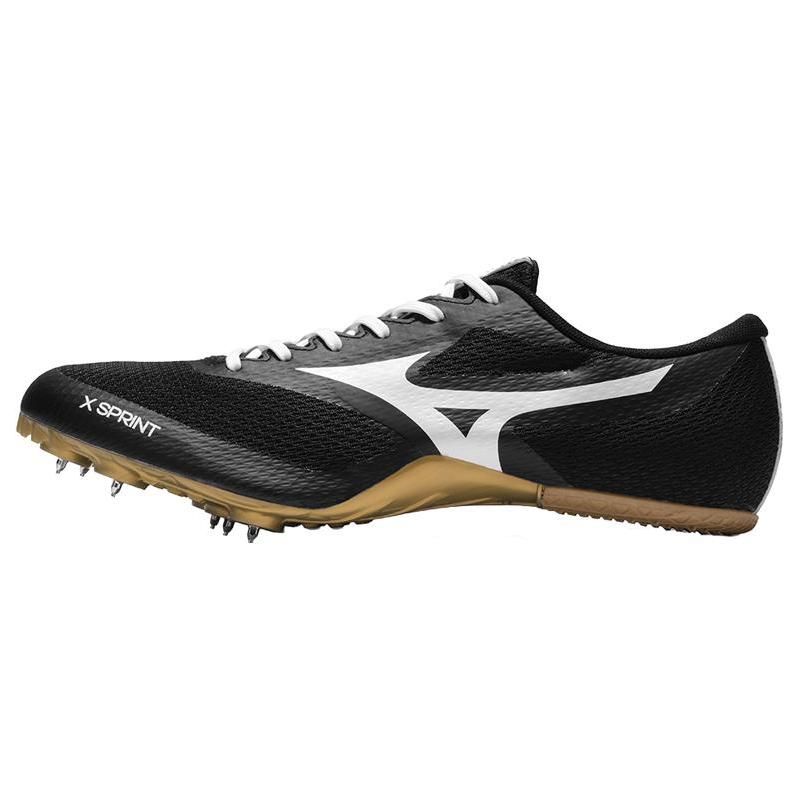 Mizuno Short Spike Track Shoes Shock Absorption Slip Resistant Durable Low Top Sprint Running Shoes Unisex Shoes Black White U1GA232404
