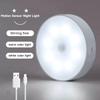 Motion Sensor Light Led USB NightLights Round Chargeable Lamp for Bedroom Kitchen Stair Hallway Wardrobe Cupboard Lighting KTY