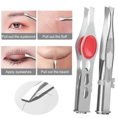 1pc Hot Sales Precision Portable Stainless Steel Button Cell Smart Design Eyebrow Hair Remove Tweezer with LED Light Makeup Tool