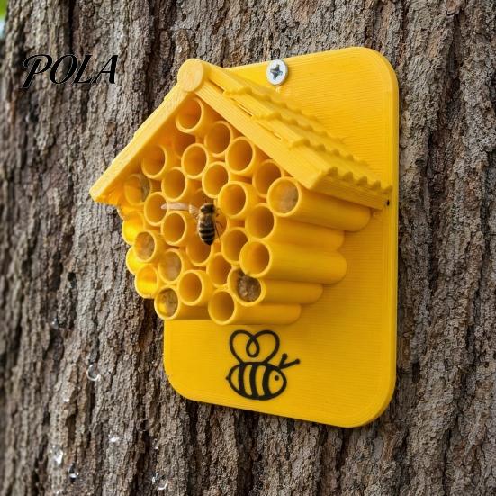 Waben Bienenhaus 2 Stück 3D Gedruckte Häuser, Gelbe Hotels, Haus Lockt Bestäuber in Ihren Garten, Insektenhotel für Draußen Wildbienen