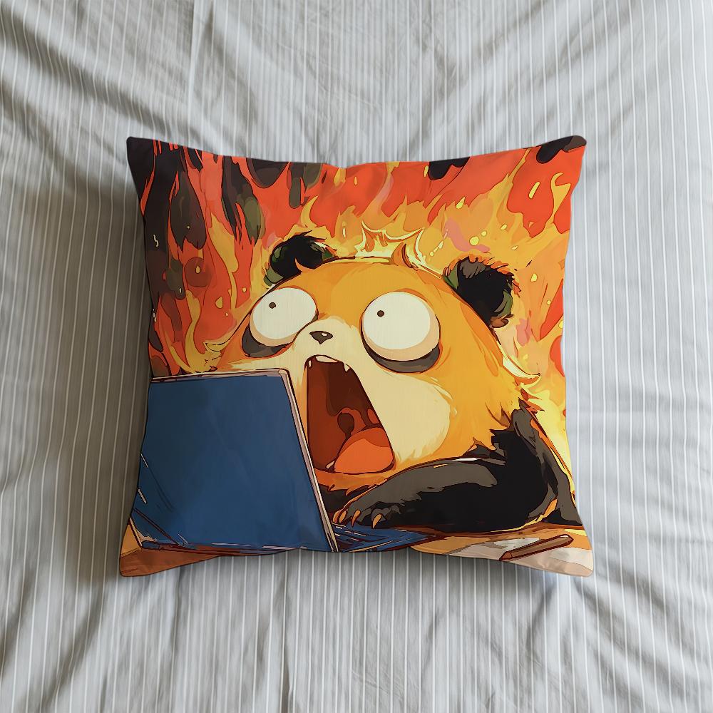 Cushion Surprised Cover Soft Case Sofa Living Room Home Comfortable Office Decor Computer Cute Angry Protective Pillow Covers