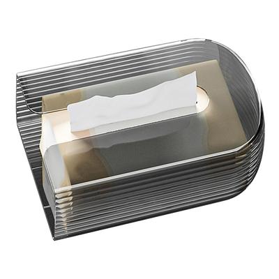 Toilet Tissue Box PET Hole Free Wall Mounted Multifunctional Tissue Storage Box for Home