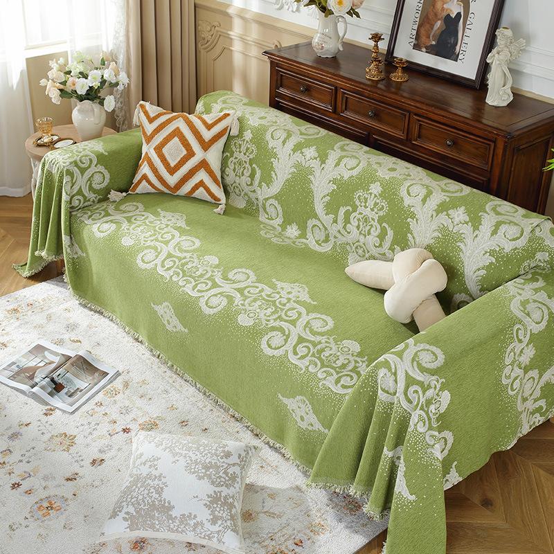 

1 шт. Подушка для дивана Four Seasons, универсальный пылезащитный чехол для мебели, одеяло для гостиной, дома, простой цельный чехол 1seater 180x130cm зелёный