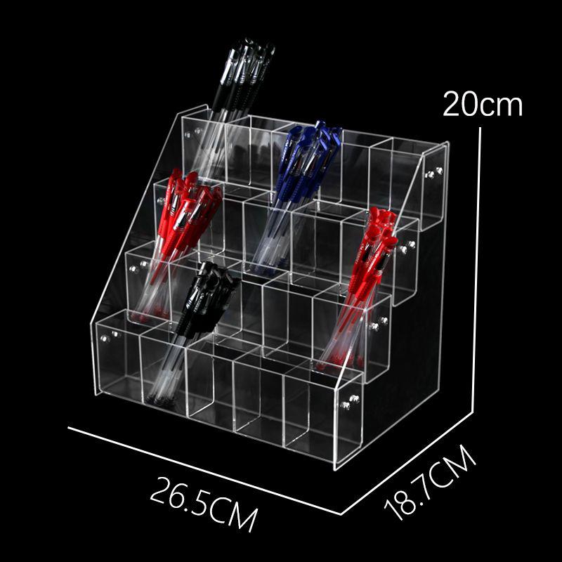 1-7 Tier Acrylic Pen Holder Stationery Store Storage Brush Case Display Stand Desktop Writing Pot Clear Writing Pencil Organiser