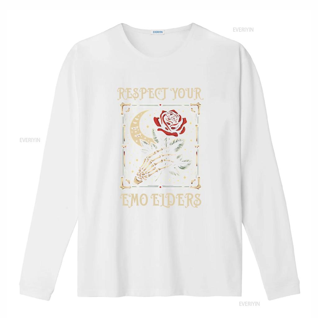 Gothic Emo Music Fan T Shirt Respect Your Elders Unique Tribute to Culture  vintage Washed Soft graphic Stretched Comfortable