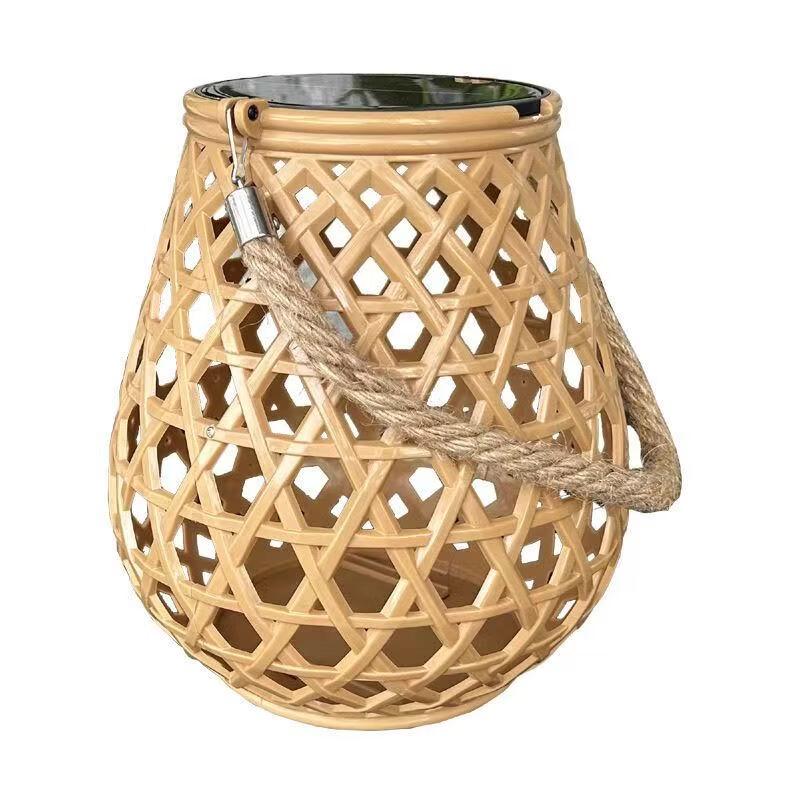 Nufeng Outdoor Solar & USB Rattan Style LED Lantern