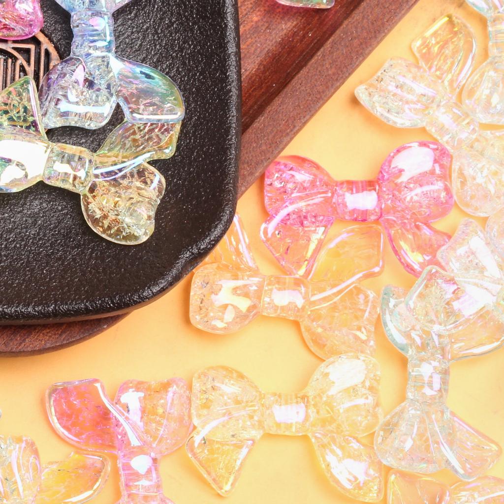 200Pcs Bowknot Fashion Splintered Effect Bright DIY Jewelry Accessories Beads