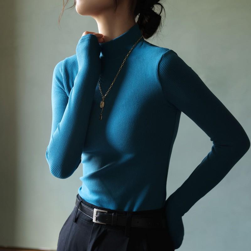 Womens Thermal Long Sleeve T-Shirt Half Turtleneck Slim Fit Base Layer Soft Brushed Fabric Winter Top