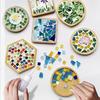 Handmade Diy Mosaic Cup Mat Bottom Bamboo Pad Heart Square Coaster Parent-Child Early Education Free Creation Handicraft Toys
