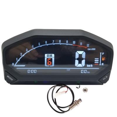 Universeller Motorrad LED LCD Tacho Digital Hintergrundbeleuchtung Wasserdicht Kilometerzähler Drehzahlmesser Für 1,2,4 Zylinder Motor Elektronik