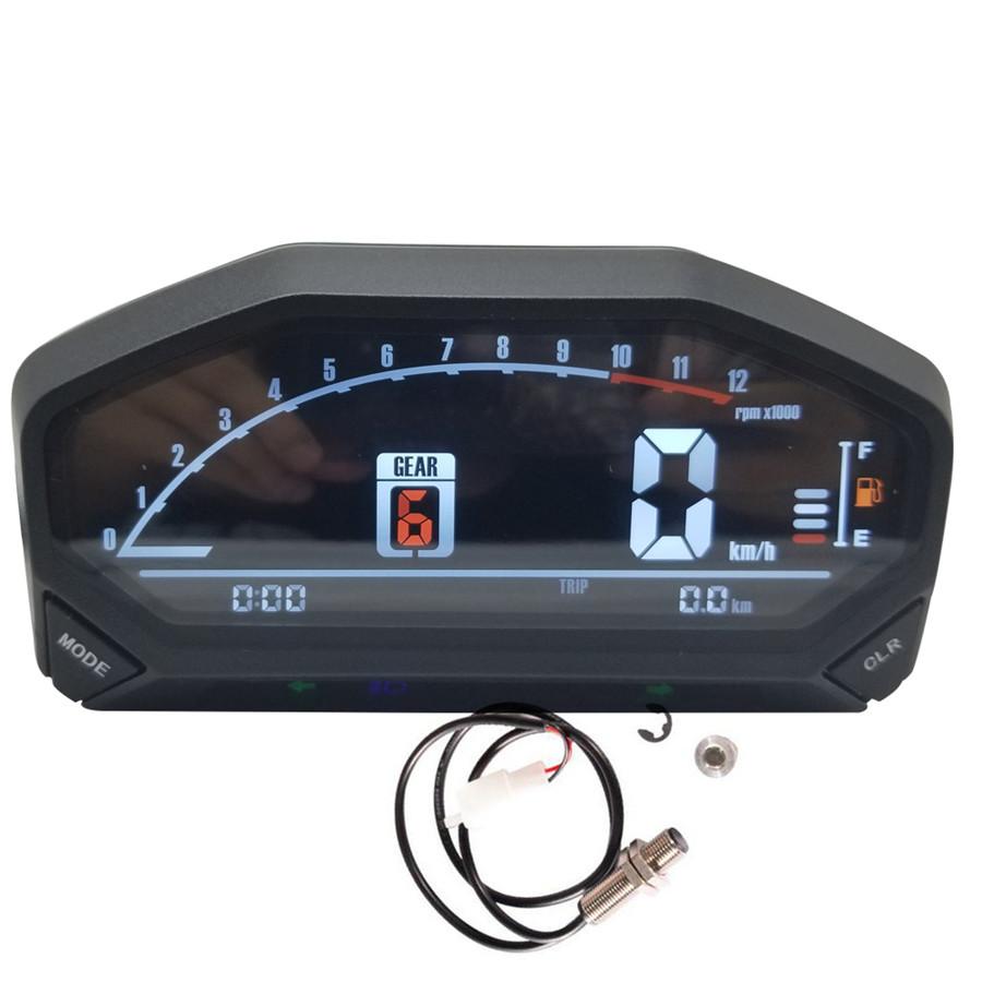 

Motorcycle LED LCD Speedometer Digital Backlight Odometer Tachometer Waterproof