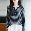 V-neck Knitted Sweater, Base Layer Shirt, Top Dress, Women's Long-sleeved Knitted Sweater, Multi-color Design