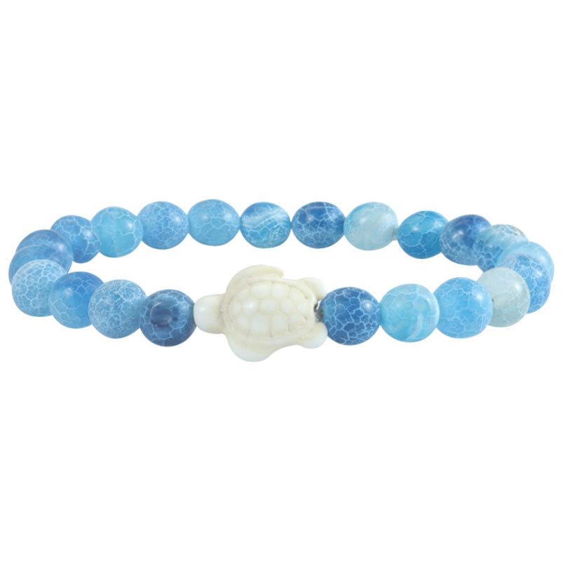 Bransoletka z koralików do śledzenia zwierząt z kamieniami naturalnymi - Wzór Żółwia, Słonia, Rekina