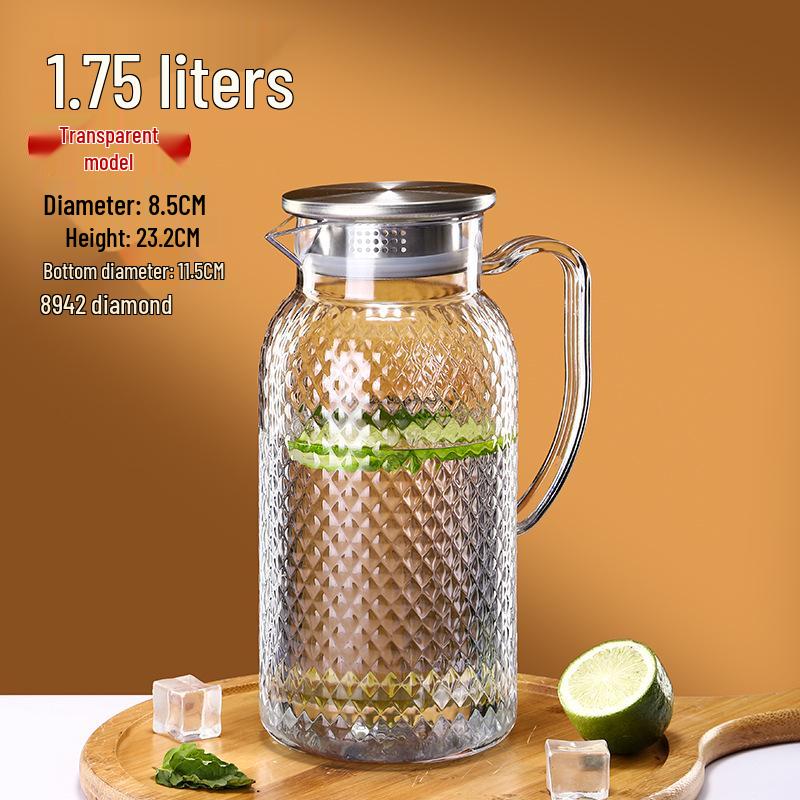 Commercial Cold Water Striped Acrylic Pitcher - Durable and Drop-Proof for Juice, Tea, Water, or Lemonade.