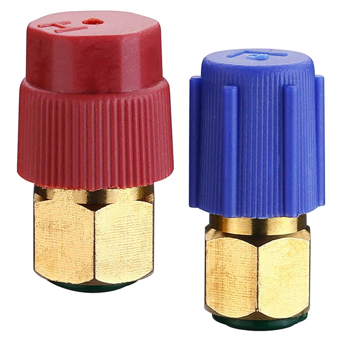 

1 пара адаптеров R12 R22 - R134a, адаптеры R12 - R134a для модернизации высокой и низкой стороны, комплект фитингов для переоборудования с 1/4 SAE на 7/16 дюйма UNF жёлтый