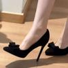 High Heels Pointed Bow Light Mouth Single Shoes Spring and Autumn New Summer Thin Heels Thin High-end Women