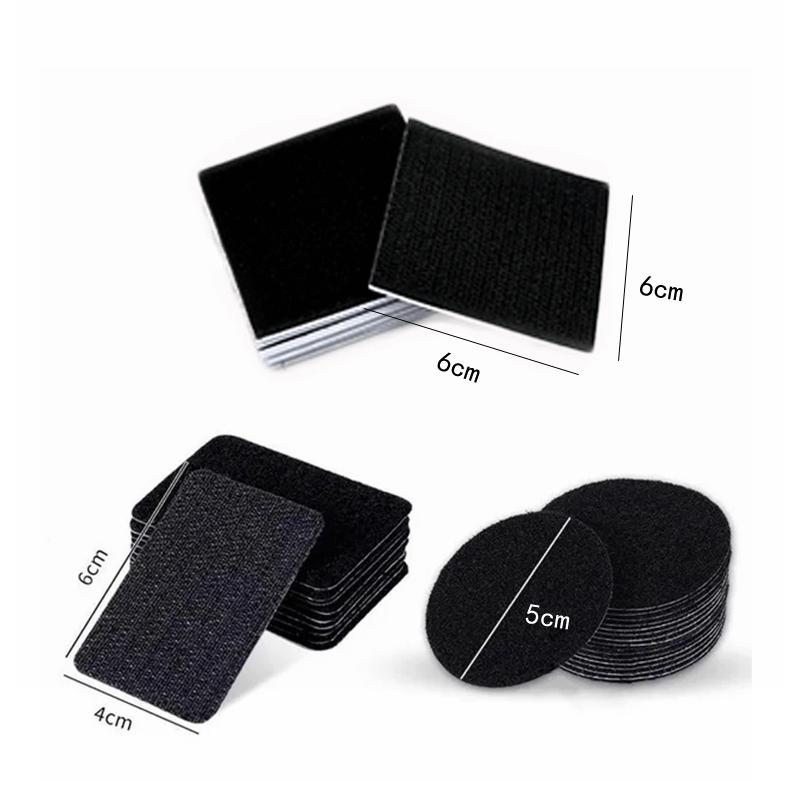 10 Pairs of Strong Self-adhesive Double-sided Adhesive Nylon Tape for Bed Sheet Sofa Cushion Carpet Non-slip Mat