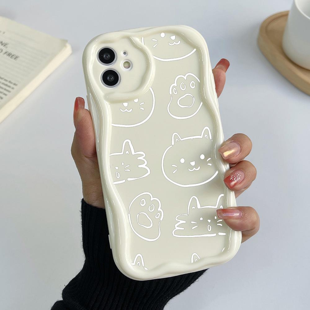 LZ12 cat Cute cartoon Clear Soft Wave Phone Cases for Xiaomi 11 Lite Redmi Note 13 12 8 Pro 9 12C A3 Infinix Smart 8 Tecno Protection Back Cover