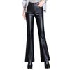 Women's Sheepskin Leather High-Waist Wide-Leg Pants - 2025 Autumn/Winter Collection