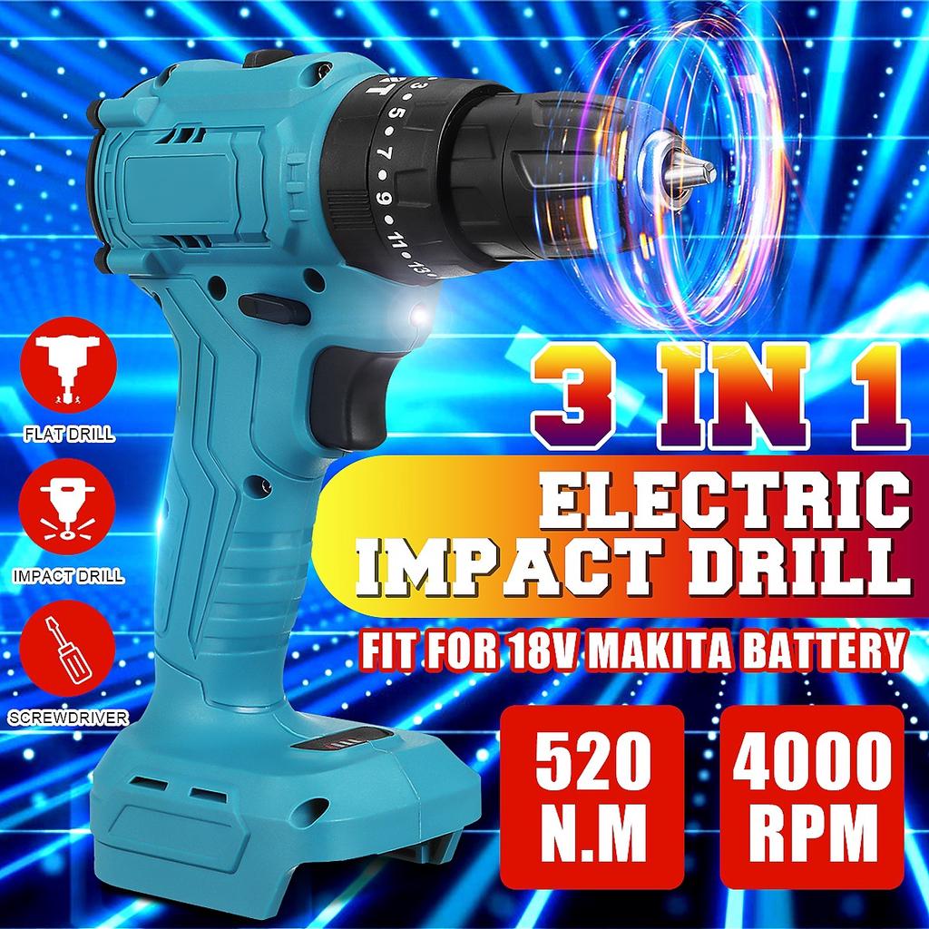 Cordless Electric Drill 18V Impact Driver Drill Two Speed Electric
