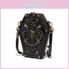 Gothic Skull Pu Motorcycle Bag With Chain And Splicing For Daily Use